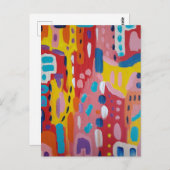 Carte Postale Couleurs principales en gras Abstraites (Devant / Derrière)