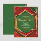 Carte Postale Couleurs Rasta Florales Fête Reggae Personnalisabl (Devant / Derrière)