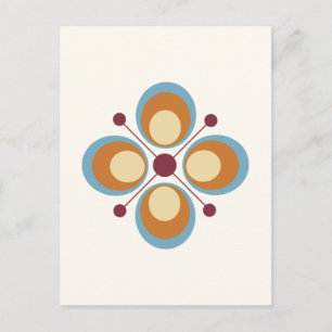 Carte Postale Couleurs rétro Géométrie