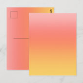 Carte Postale Couleurs simples - Jaune à Misty Pink ombre (Devant / Derrière)