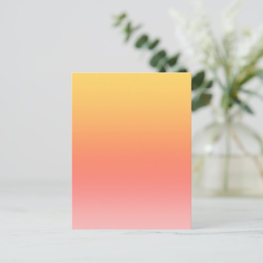 Carte Postale Couleurs simples - Jaune à Misty Pink ombre (Debout devant)