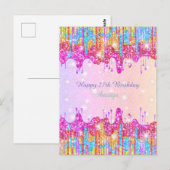 Carte Postale Couleurs vives de paillettes arc-en-ciel pour anni (Devant / Derrière)