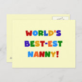 Carte Postale Couleurs vives les meilleurs cadeaux de nounou du (Devant / Derrière)