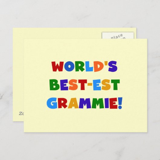 Carte Postale Couleurs vives les meilleurs cadeaux Grammie du mo (Devant / Derrière)