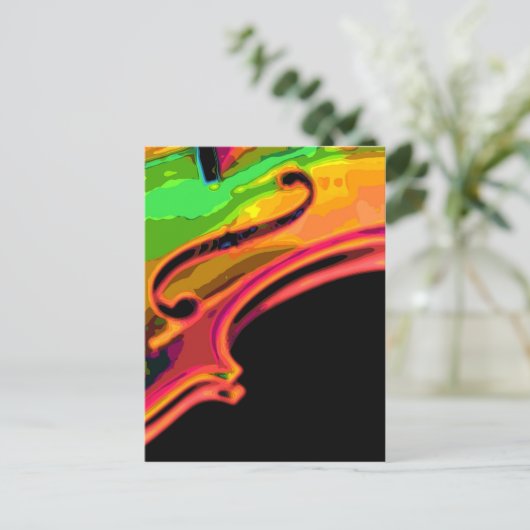 Carte Postale couleurs vives violon (Debout devant)