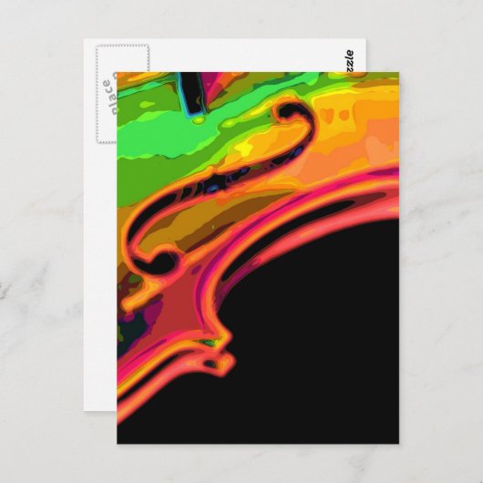 Carte Postale couleurs vives violon (Devant / Derrière)