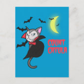 Carte Postale Count Catula Funny Halloween Chat Pun (Devant)