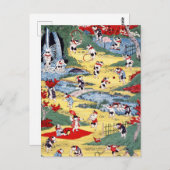 Carte Postale Country japonaise Cats, Utagawa Kunitoshi (Devant / Derrière)