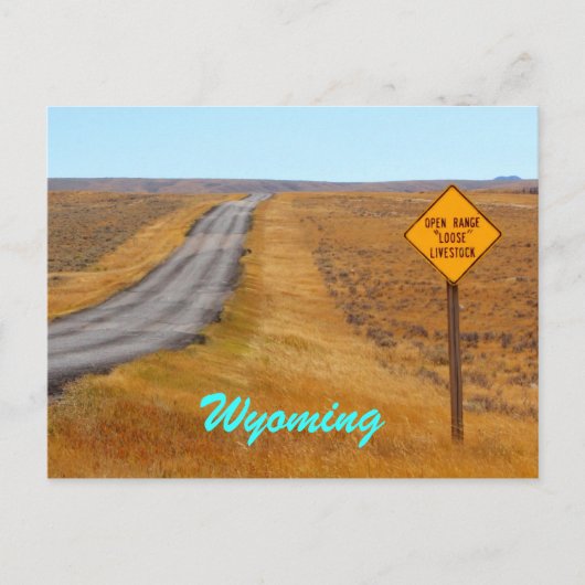 Carte Postale Country Road Open Range Wyoming (Devant)