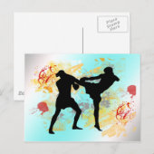 Carte Postale Coup de pied à la tête en MMA (Devant / Derrière)