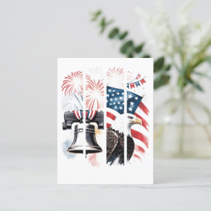 Carte Postale Coup de pinceau patriotique – Feux d'artifice, Dra