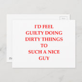 CARTE POSTALE COUPABLE (Devant / Derrière)