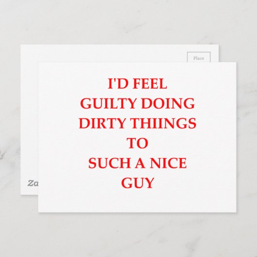 CARTE POSTALE COUPABLE (Devant / Derrière)