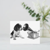 Carte Postale Coupe beagle avec Gramophone (Debout devant)