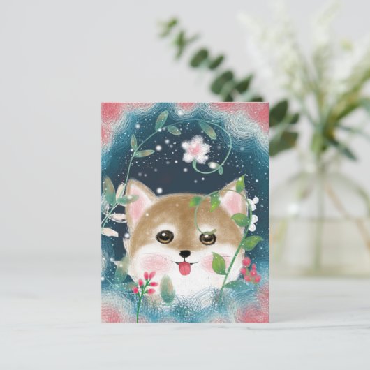 Carte Postale Coupe Cute Shiba Inu (Debout devant)