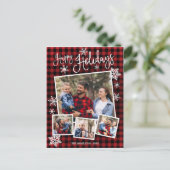 Carte Postale Coupe de Happy Holidays Snowflake Rustic 4 photos (Debout devant)