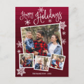 Carte Postale Coupe de Happy Holidays Snowflake Rustic 4 photos (Devant)