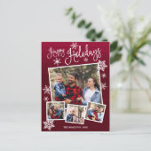Carte Postale Coupe de Happy Holidays Snowflake Rustic 4 photos (Debout devant)