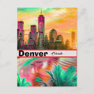 Carte Postale Coupe de la silhouette de Denver , paysage urbain
