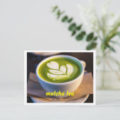 Carte Postale Coupe de Matcha Tea Photo (Debout devant)