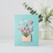 Carte Postale Coupe de papier coeurs et fleurs (Debout devant)