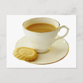 Carte Postale Coupe de thé avec biscuit