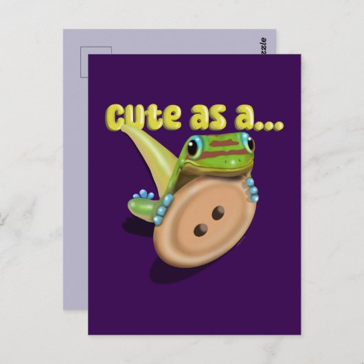 Carte Postale Coupe en tant que bouton — GECKO (Devant / Derrière)