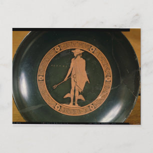 Carte Postale Coupe grecque à silhouette rouge, représentant le 