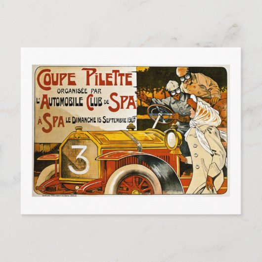Carte Postale Coupe Pilette Vintage Espagnol Poster d'Automobile (Devant)