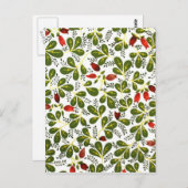 Carte Postale Coupe rouge Vintage motif floral (Devant / Derrière)