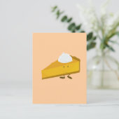 Carte Postale Coupe souriante de tarte citrouille (Debout devant)