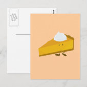 Carte Postale Coupe souriante de tarte citrouille (Devant / Derrière)