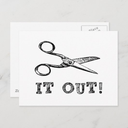 Carte Postale Couper Les Ciseaux (Devant / Derrière)