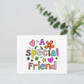 Carte Postale Couper Un Ami Spécial Expression De Texte De Salut (Debout devant)