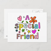 Carte Postale Couper Un Ami Spécial Expression De Texte De Salut (Devant / Derrière)