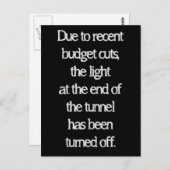 Carte Postale Coupes budgétaires (Devant / Derrière)