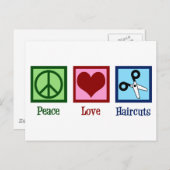 Carte Postale Coupes de cheveux Peace Love (Devant / Derrière)