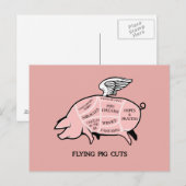Carte postale Coupes de porc volantes (Devant / Derrière)