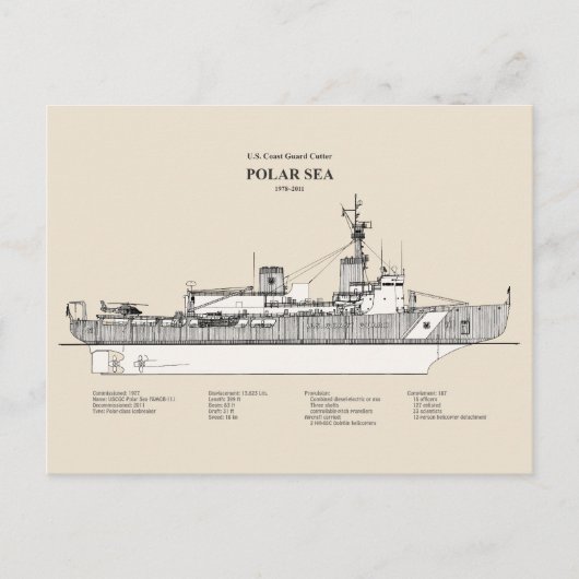 Carte Postale Coupeur USCG Polar Sea wagb-11 - SBD (Devant)