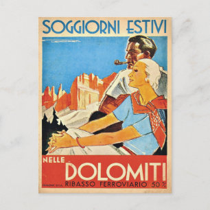 Carte Postale Couple à Dolomites Alpes, Italie