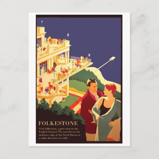 Carte Postale Couple à Folkestone Beach (Devant)