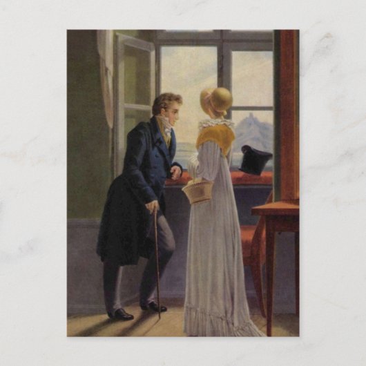 Carte Postale Couple à la fenêtre (Devant)