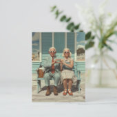 Carte Postale Couple âgé faisant un geste du cœur (Debout devant)
