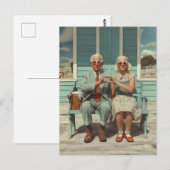 Carte Postale Couple âgé faisant un geste du cœur (Devant / Derrière)