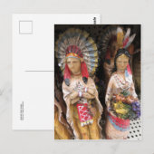 Carte Postale Couple Amérindien (Devant / Derrière)