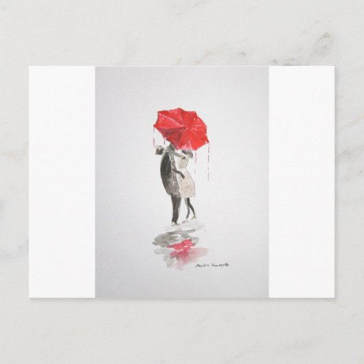 Carte Postale Couple amoureux s'embrasser (Devant)