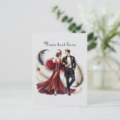 Carte Postale Couple art déco ajouter du texte (Debout devant)
