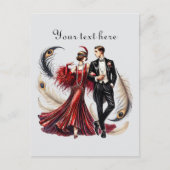Carte Postale Couple art déco ajouter du texte (Devant)