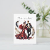 Carte Postale Couple art déco ajouter du texte (Debout devant)