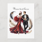 Carte Postale Couple art déco ajouter du texte (Devant)